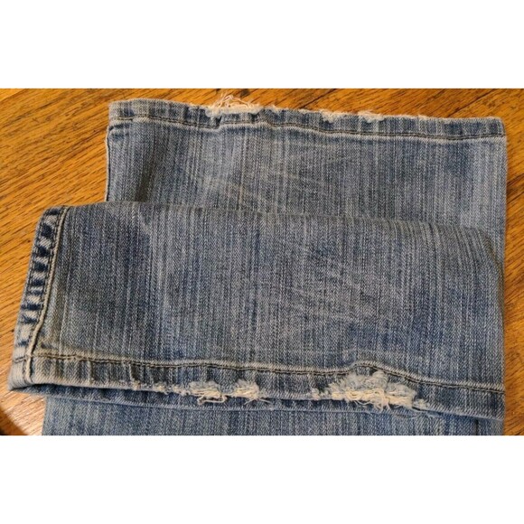 BKE Culture Jeans Women's 31 x 29.5 Blue Stretch Bootcut Whiskering Distressed - Picture 3 of 8
